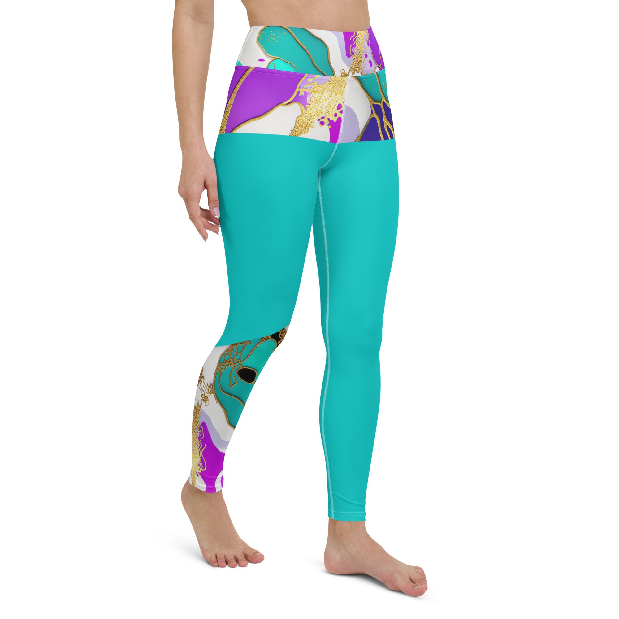 Arty Yoga Pants. Gym or Workout High Waist Leggings. "Artz" Streetwear by WickedYo.